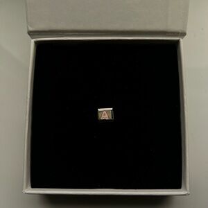 Pink & Silver Initial Letter A Italian Charm Link Stainless Steel Charm